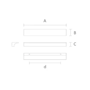 Flat rectangular wood cabinet knobs oak